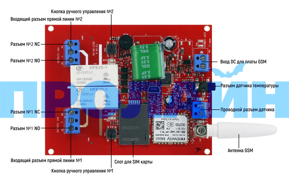 GSM плата управления питанием SimPal-T3