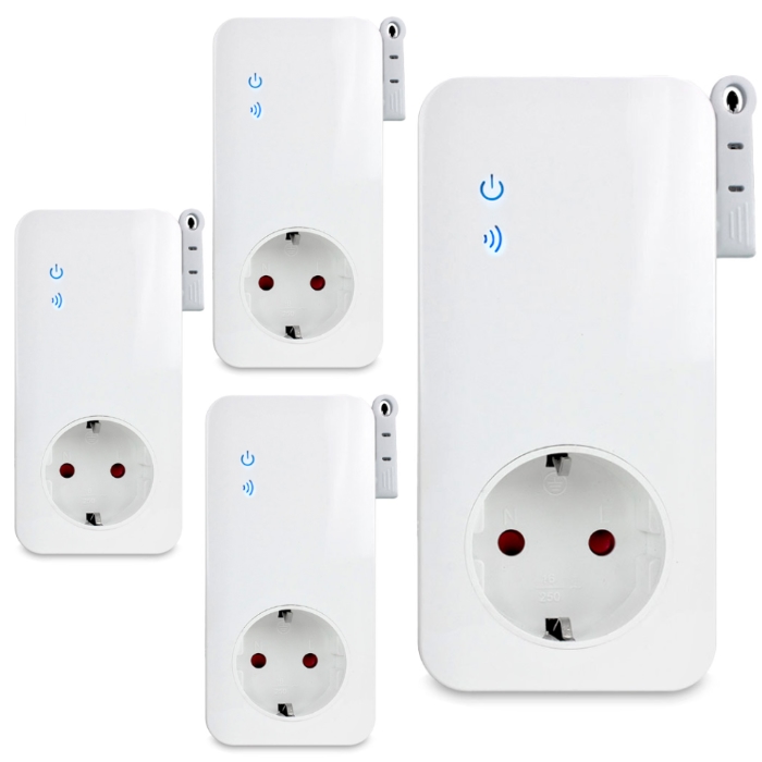 Комплект GSM розеток - 1 ведущая + 3 ведомая, работа по расписанию, датчик температуры, управление по SMS Simpal-T4003 V2