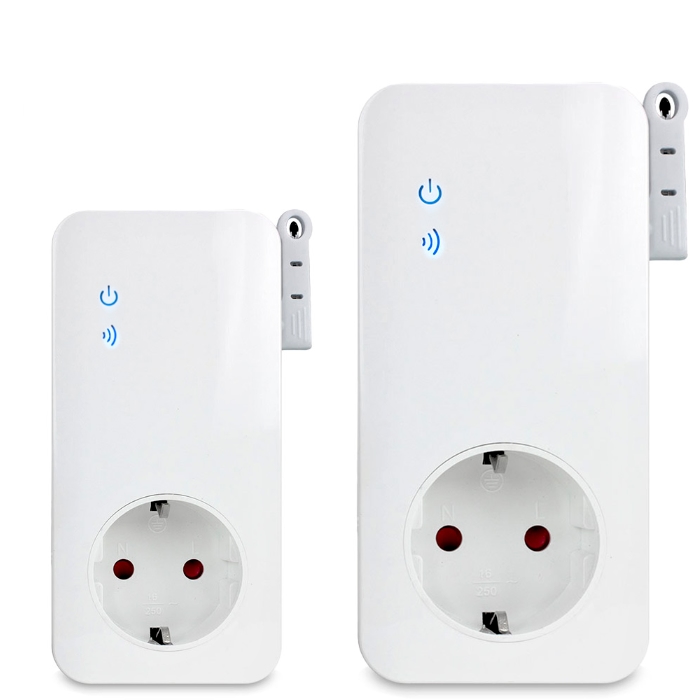 Комплект GSM розеток - 1 ведущая + 1 ведомая, работа по расписанию, датчик температуры, управление по SMS Simpal-T4001 V2