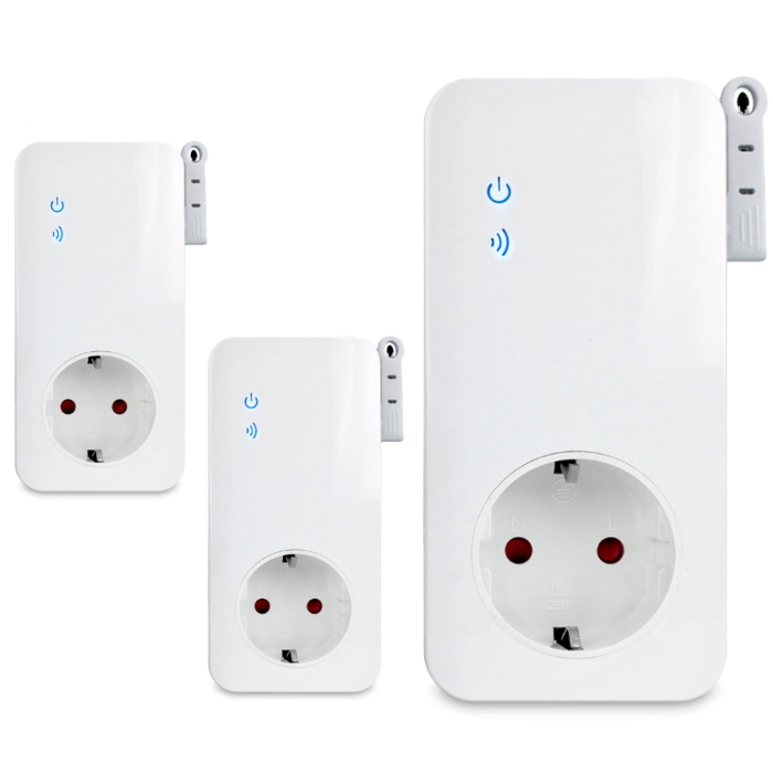 Комплект GSM - Розетка 1 ведущая + 2 ведомых, работа по расписанию, датчик температуры, управление по SMS Simpal-T4002 V2